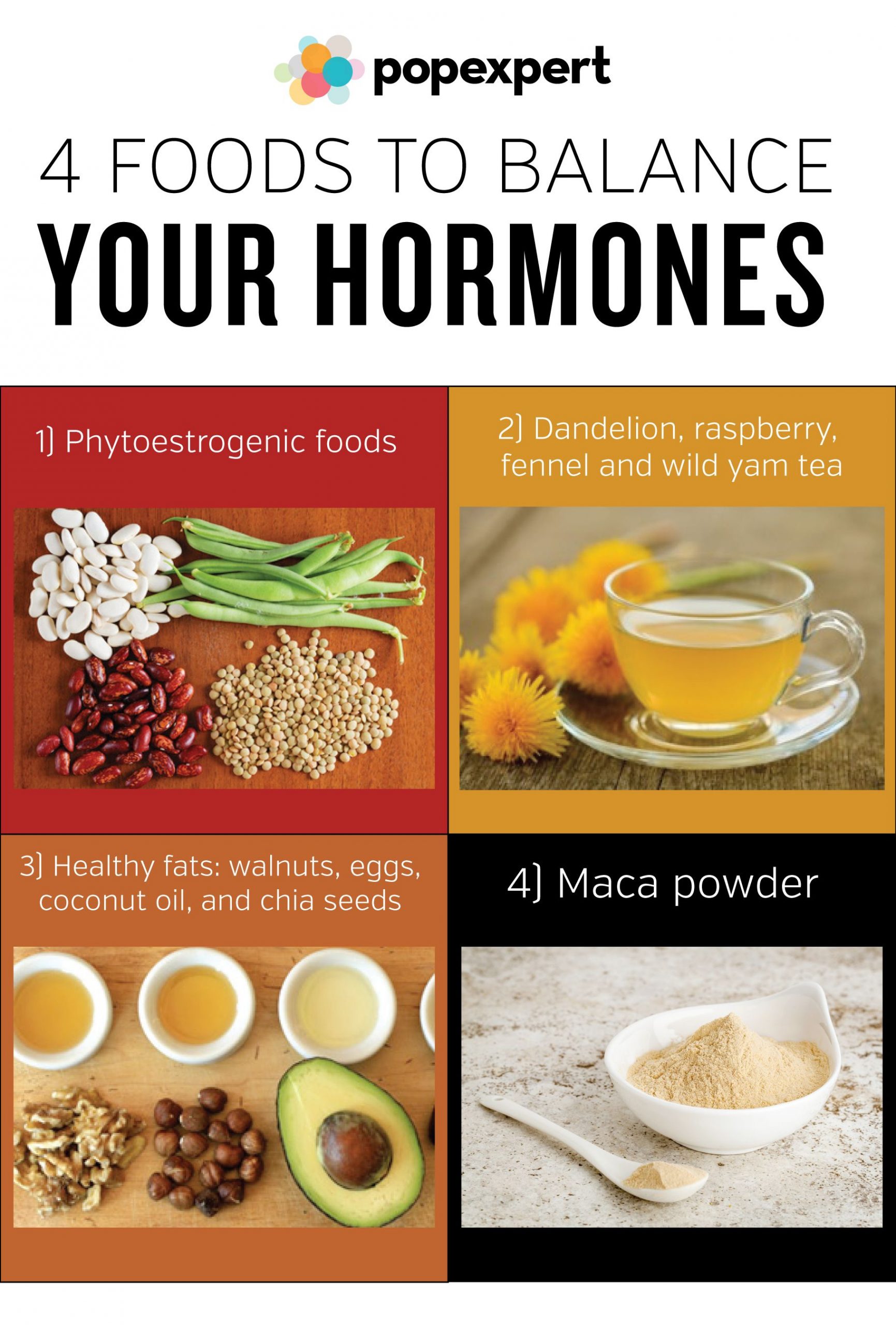 4 Foods to Balance Your Hormones 1) Phytoestrogenic foods 2) Dandelion ...