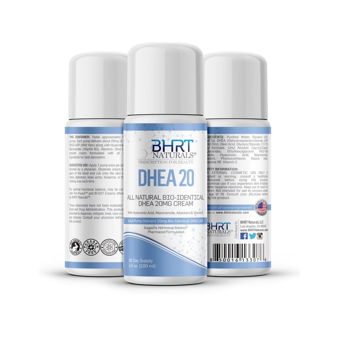 DHEA Cream 20mg for Men &  Women Bioidentical DHEA USP Natural