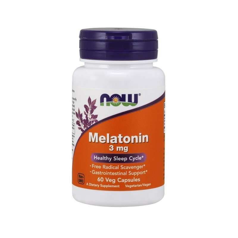 MELATONIN 3 mg (60 vege caps) Healthy Sleep Cycle / NOW ...