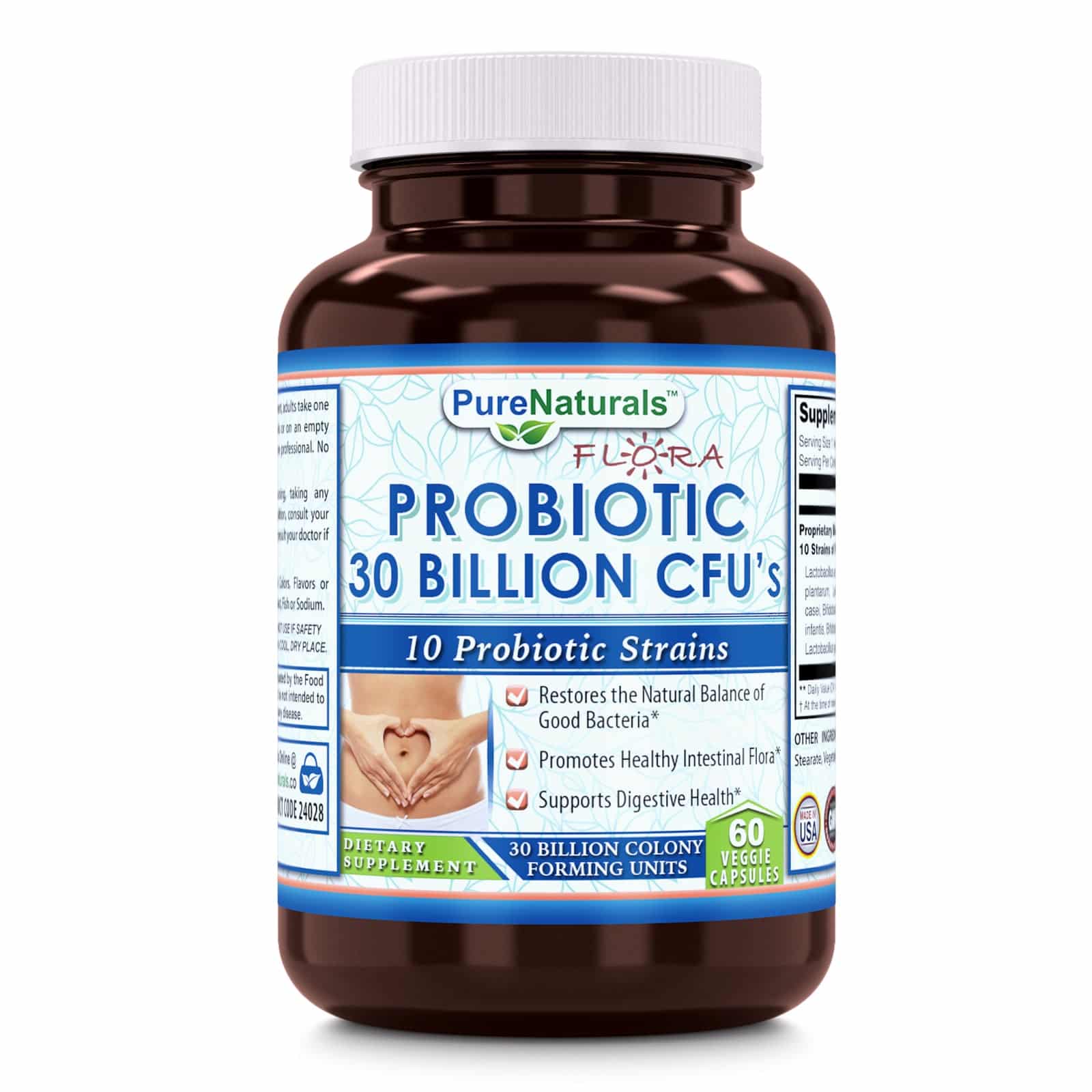 Pure Naturals Probiotic 30 Billion with 10 Best Probiotics Strains ...