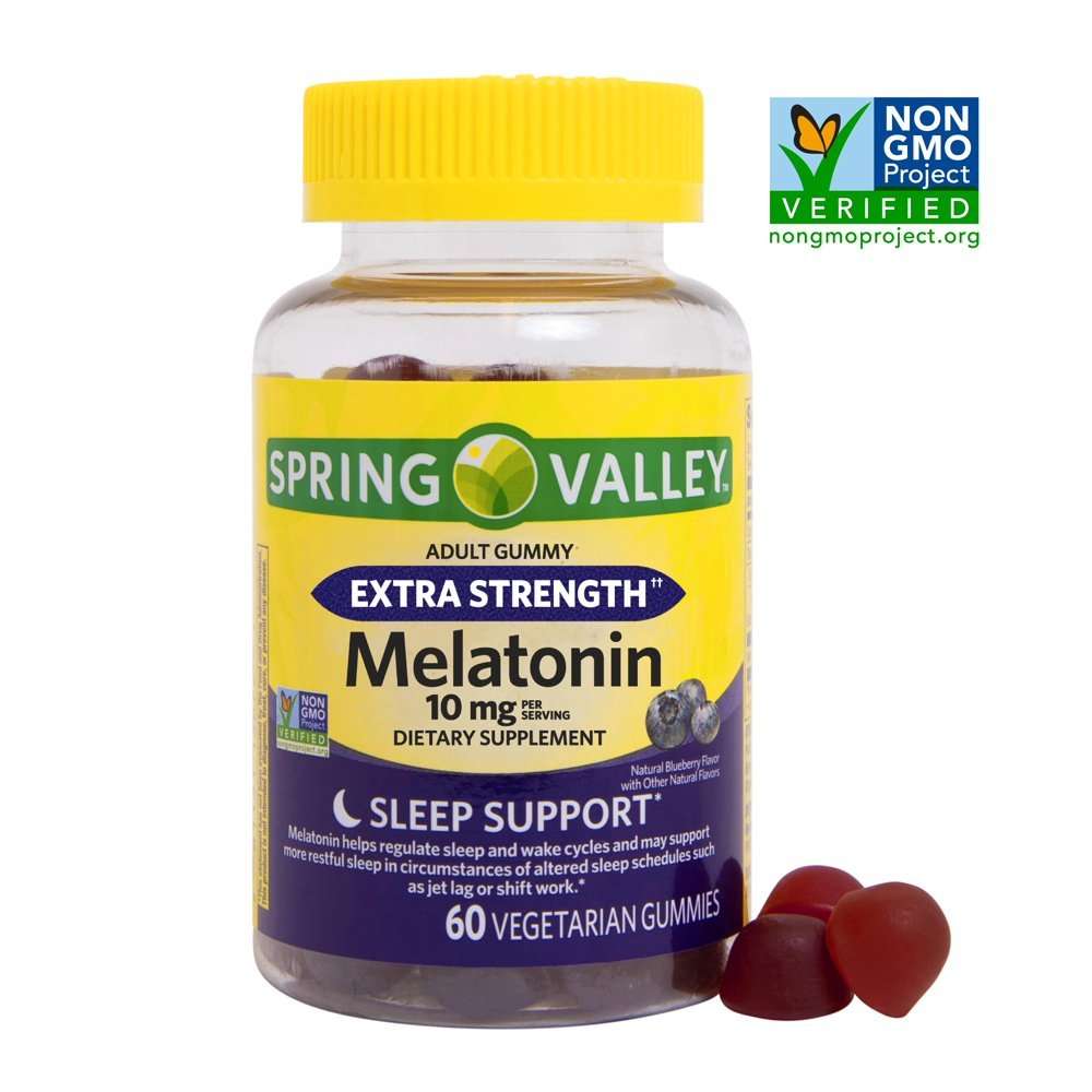 Spring Valley Vegetarian Melatonin Gummies, 10 mg, 60 Ct ...