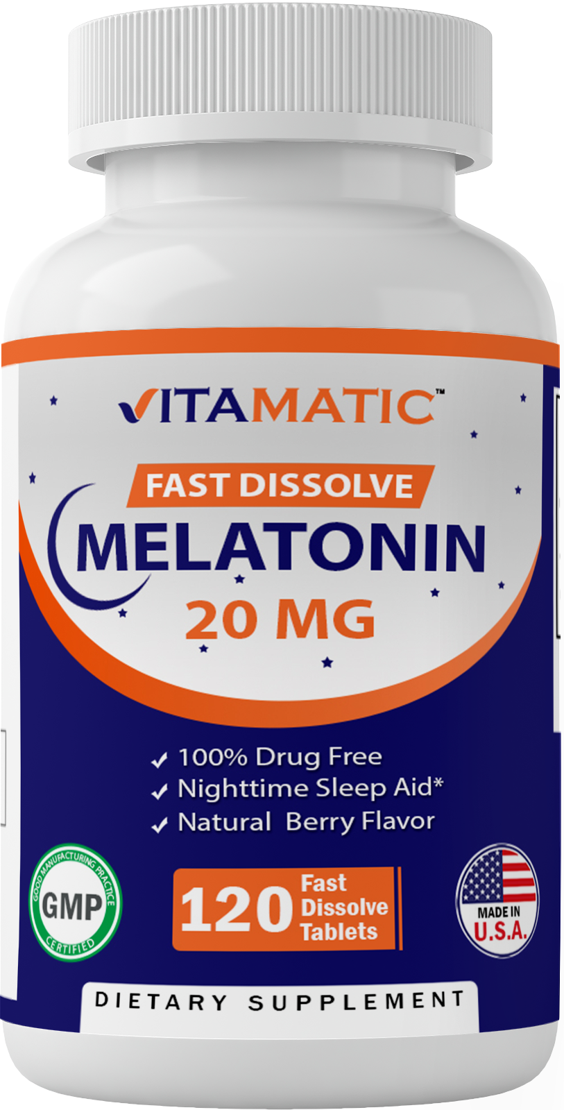 Vitamatic Melatonin 20mg Fast Dissolve 120 Tablets 20 mg ...